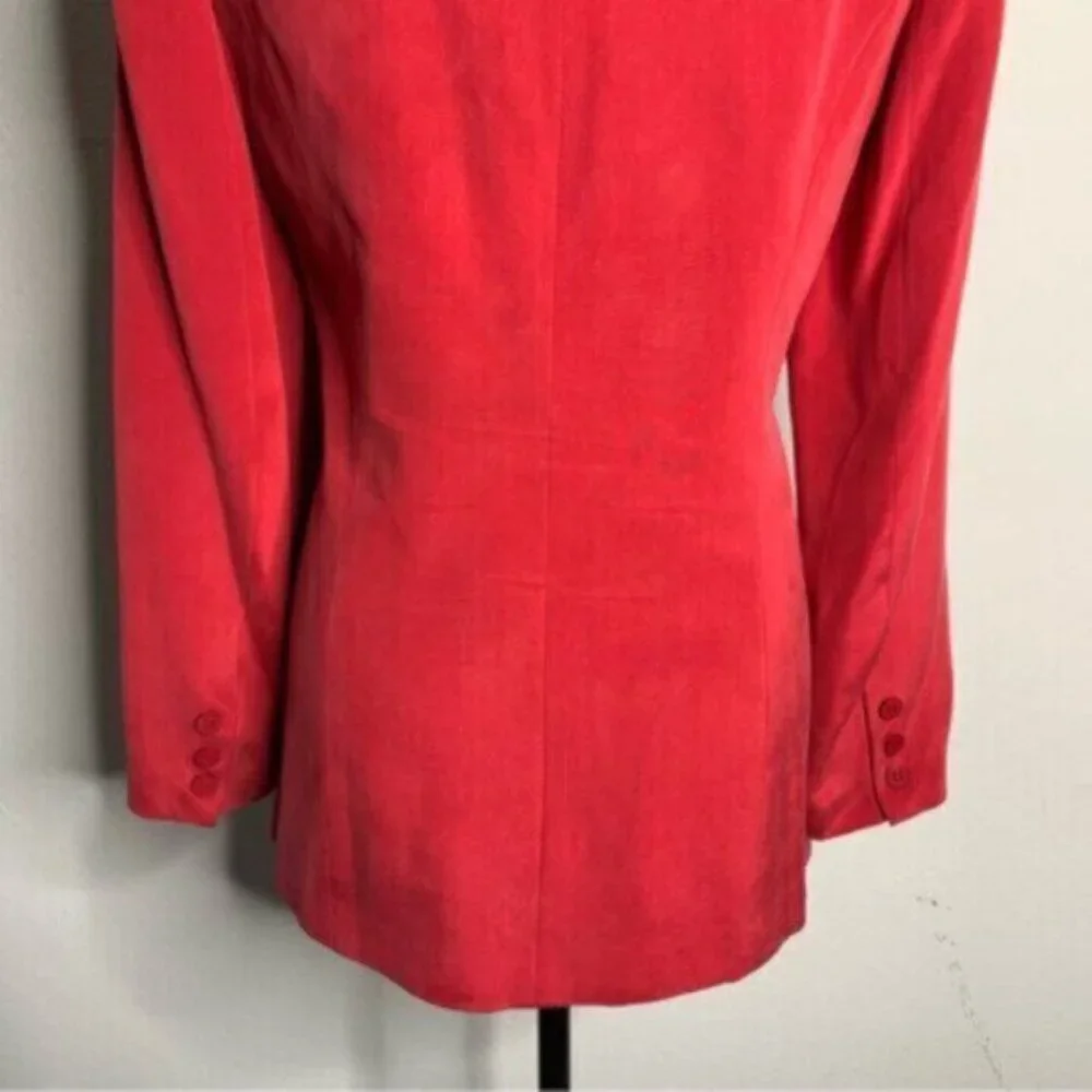 Andrea Viccaro Vintage Silk Single Breasted Collarless Blazer